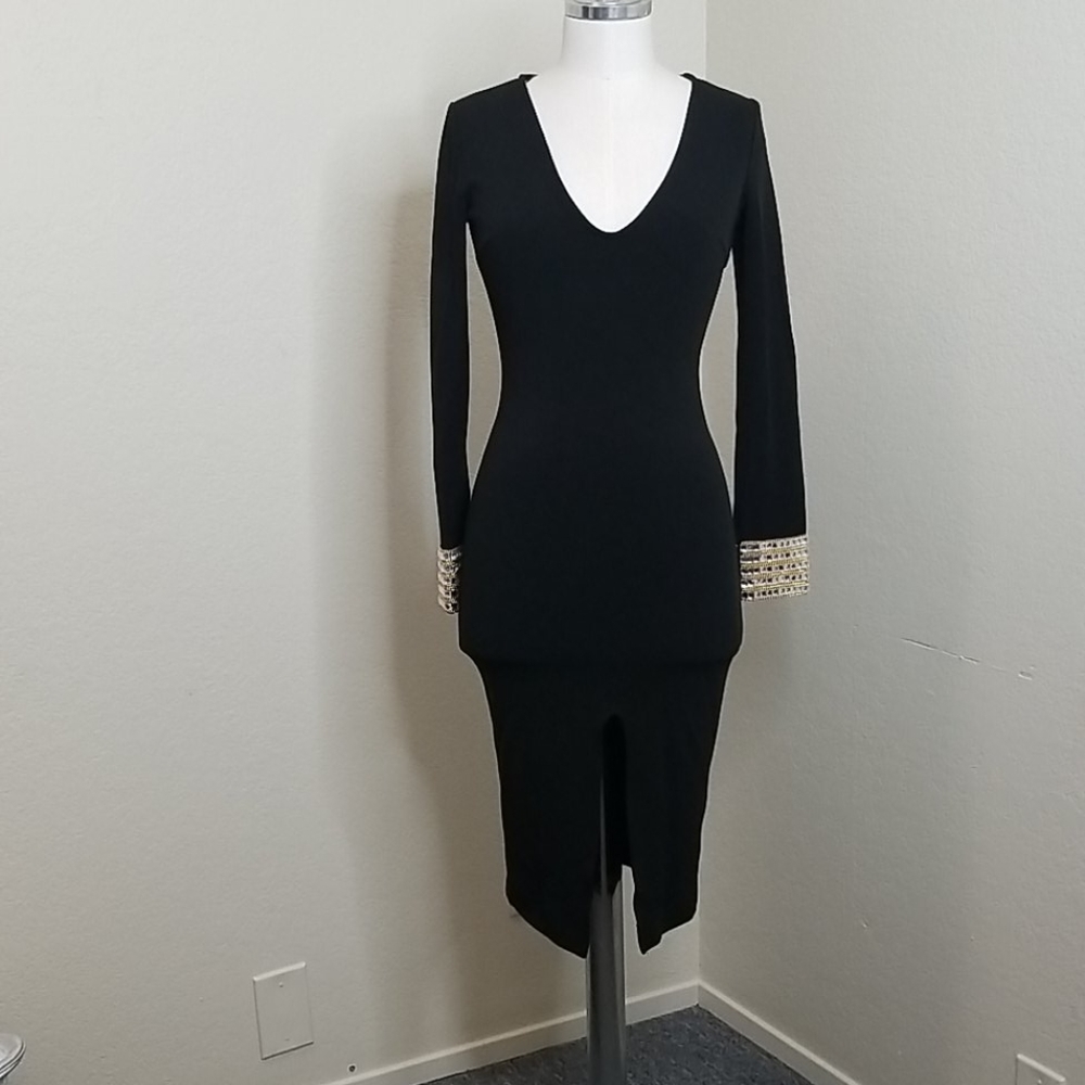 Long sleeve body con dress
